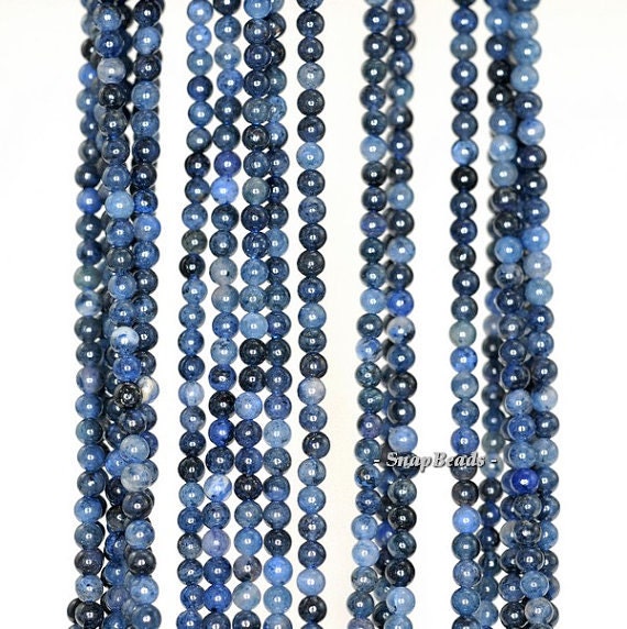 3mm African Blue Dumortierite Gemstone Blue Round Loose Beads 15.5 Inch Full Strand (80020120-3mm)