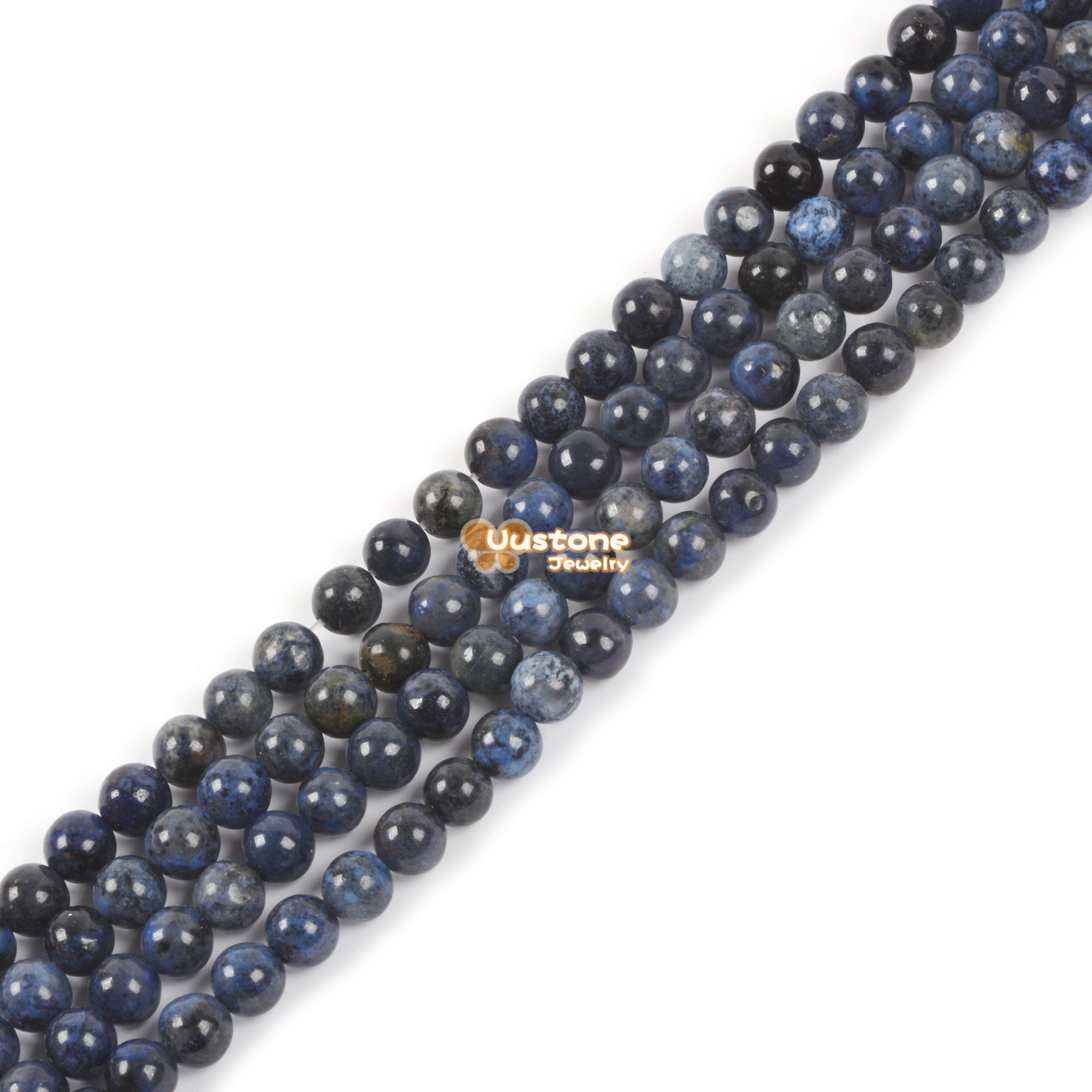 4mm Blue Dumortierite Round Loose Gemstone Beads Jewelry Making Diy 16"