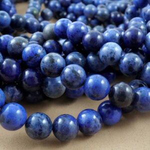 Dumortierite Beads (Round)(Smooth)(4mm)(6mm)(8mm)(10mm)(16"Strand)