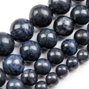 Black Blue Dumortierite Beads Genuine Natural Grade AA Gemstone Round Loose Beads 6MM 8MM 10MM 12MM Bulk Lot Options