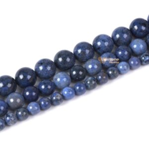 Blue Dumortierite Round Ball Loose Gemstone Beads 6mm 8mm 10mm