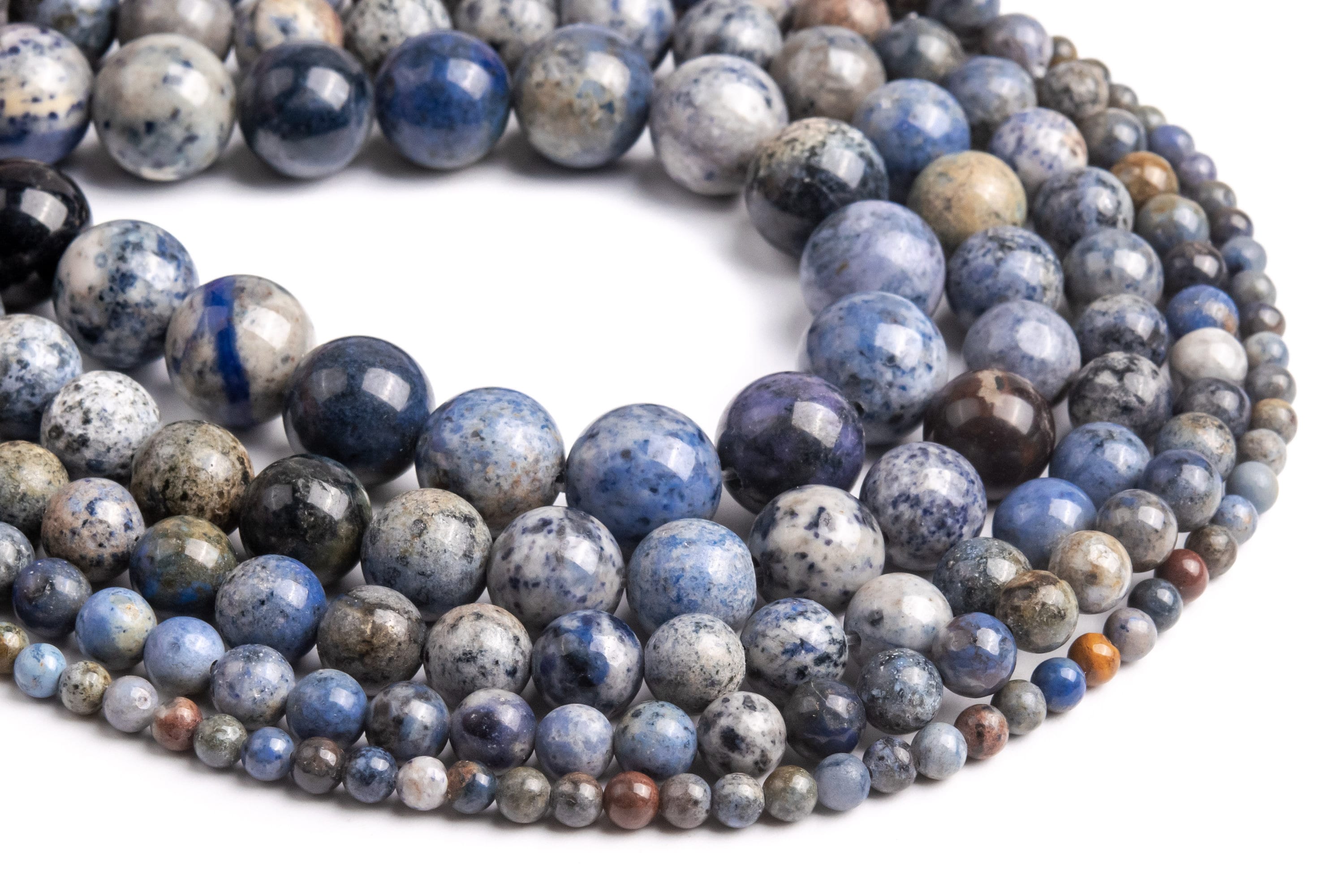 Genuine Natural Multicolor Dumortierite Loose Beads Round Shape 6mm 8mm 9-10mm 12mm