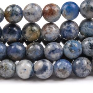 Genuine Natural South Africa Dumortierite Gemstone Beads 5-6MM Multicolor Round AAA Quality Loose Beads (103013)
