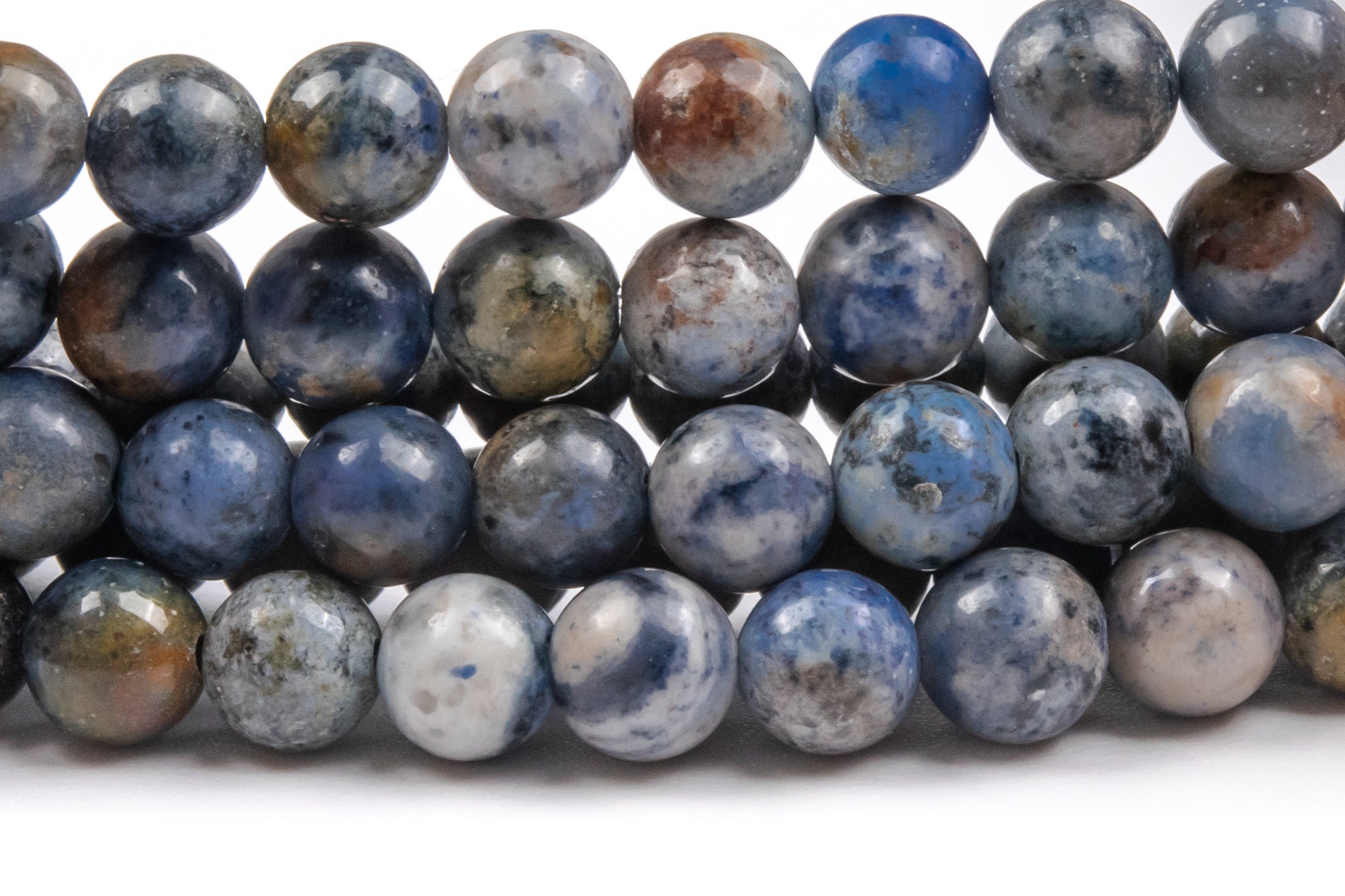 Genuine Natural South Africa Dumortierite Gemstone Beads 5-6mm Multicolor Round Aaa Quality Loose Beads (103013)
