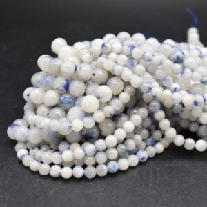 Dumortierite In Quartz Round Beads - 6mm, 8mm Sizes - 14" Strand - Natural Gemstone Beads For Jewellery Making | Crystal Beads