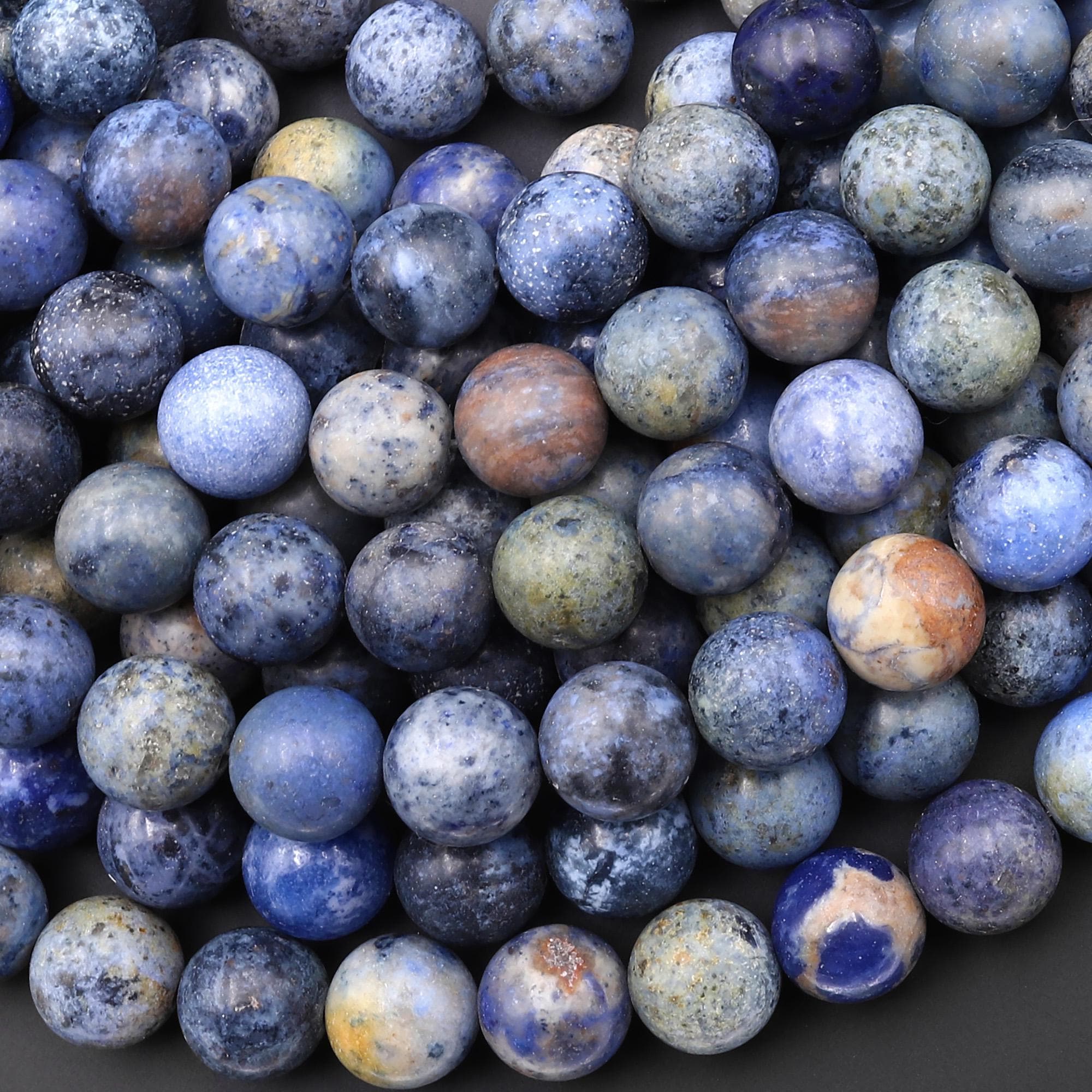 Matte Natural Sunset Dumortierite 10mm Round Beads 15.5" Strand Matte Natural Sunset Dumortierite 10mm Round Beads 15.5" Strand