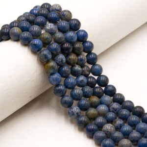 Natural Blue Dumortierite Smooth Round Beads Size 6mm 8mm 10mm 15.5" Strand