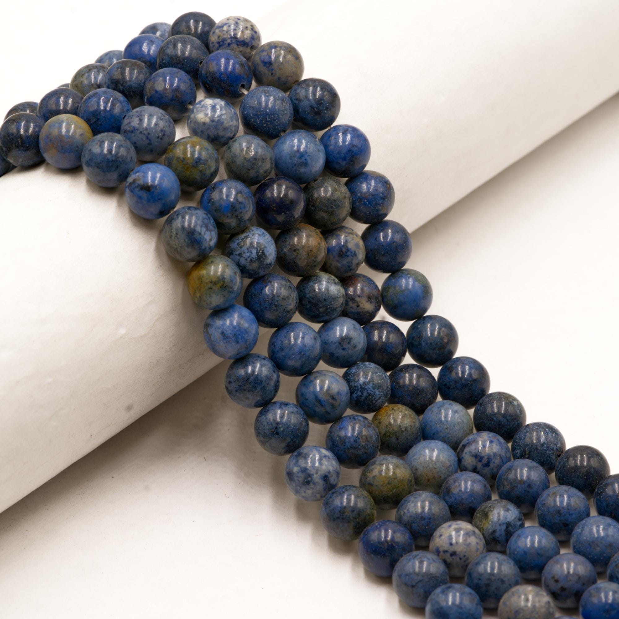 Natural Blue Dumortierite Smooth Round Beads Size 6mm 8mm 10mm 15.5" Strand Natural Blue Dumortierite Smooth Round Beads Size 6mm 8mm 10mm 15.5" Strand