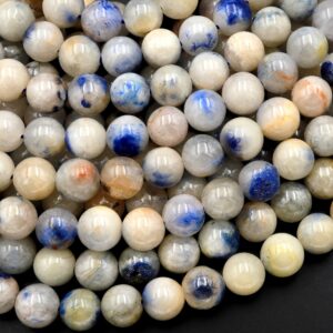 Natural Dumortierite In Quartz Round Beads 6mm 8mm 10mm Orange Copper Matrix 15.5" Strand