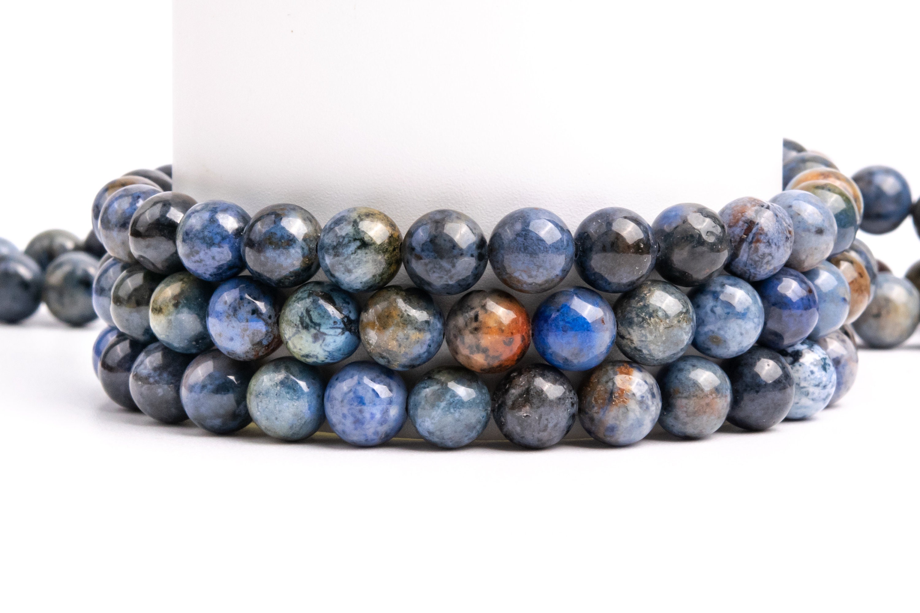 Natural Multicolor Dumortierite Gemstone Grade Aaa Round 8mm Loose Beads