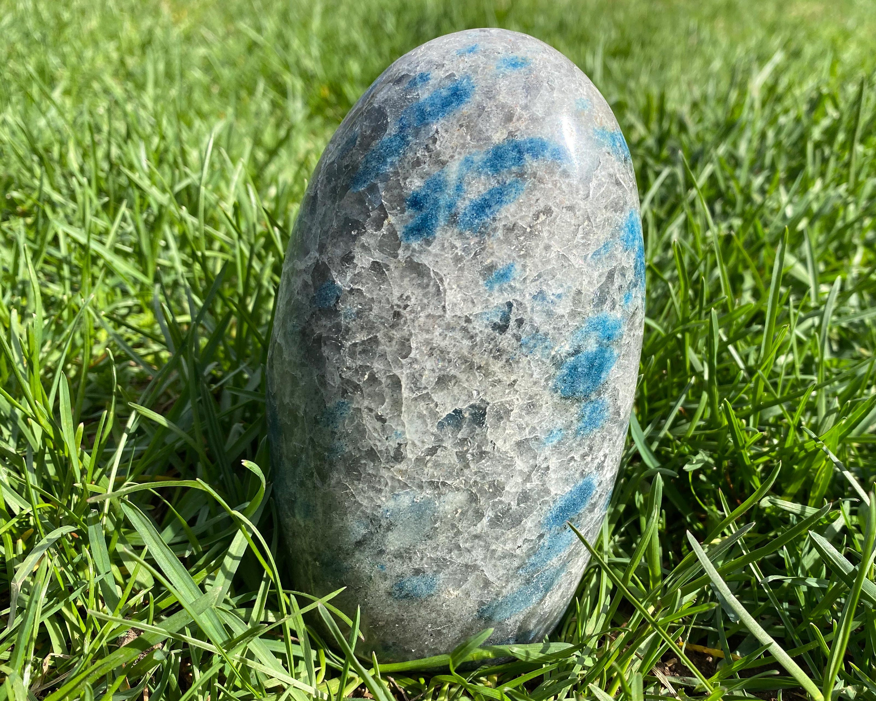 4.7" Dumortierite In Quartz Freeform, Polished Crystal Freeform, Home Decor Gift, Freestanding Gemstone, Self Standing, Bright Blue #1 4.7" Dumortierite In Quartz Freeform, Polished Crystal Freeform, Home Decor Gift, Freestanding Gemstone, Self Standing, Bright Blue #1