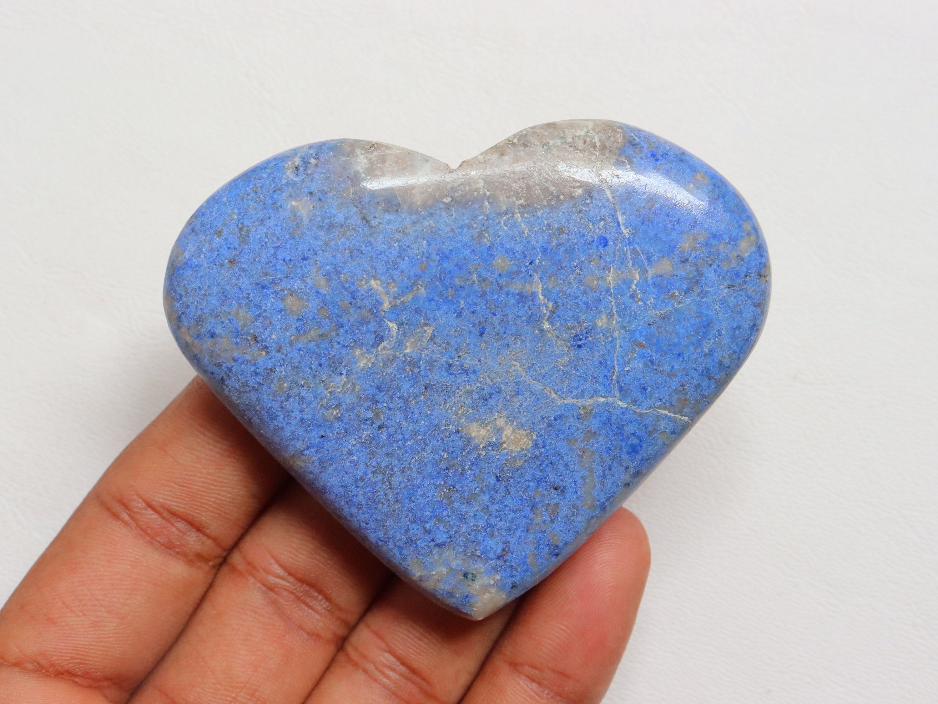 Blue Dumortierite Heart, Natural Dumortierite, Dumortierite Quartz Crystal, Dumortierite Stone, Third Eye Chakra Stone, Healing Dumortierite