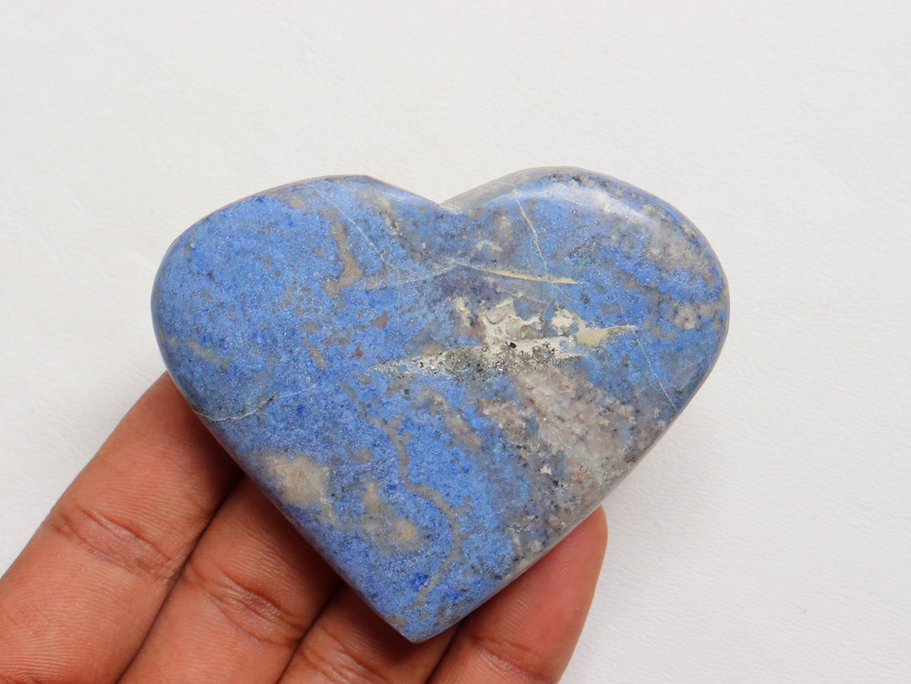 Blue Dumortierite Heart, Natural Dumortierite, Dumortierite Quartz Crystal, Dumortierite Stone, Third Eye Chakra Stone, Healing Dumortierite