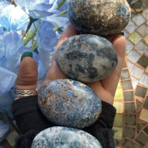 Dumortierite Palm Stone, Blue Dumortierite, Qty. 1 Dumortierite Palm Stone, Blue Dumortierite, Qty. 1