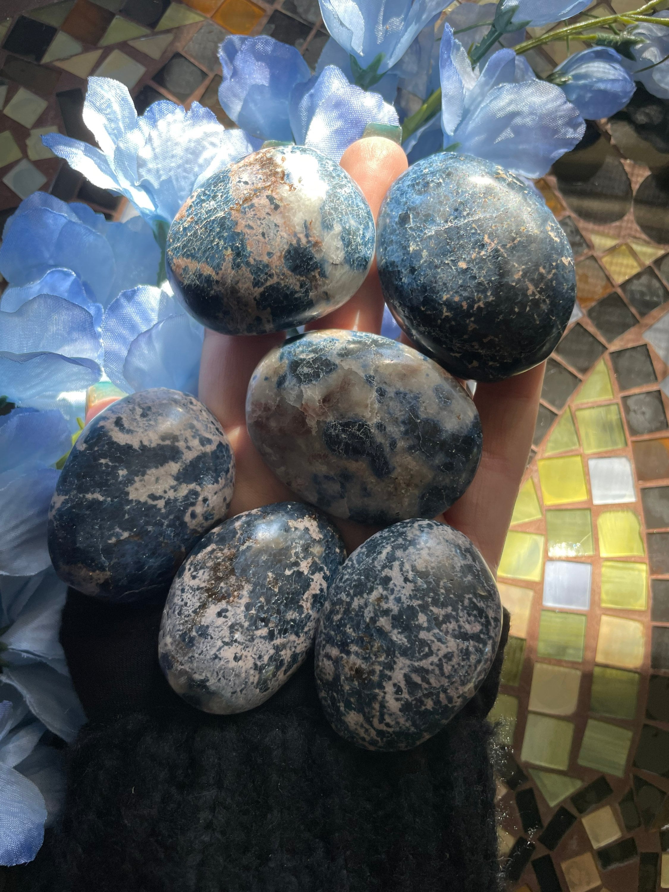 Dumortierite Palm Stone, Blue Dumortierite, Qty. 1