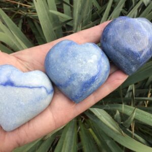 Dumortierite Quartz Crystal Heart 2”-2.25” Dumortierite Quartz Crystal Heart 2”-2.25”