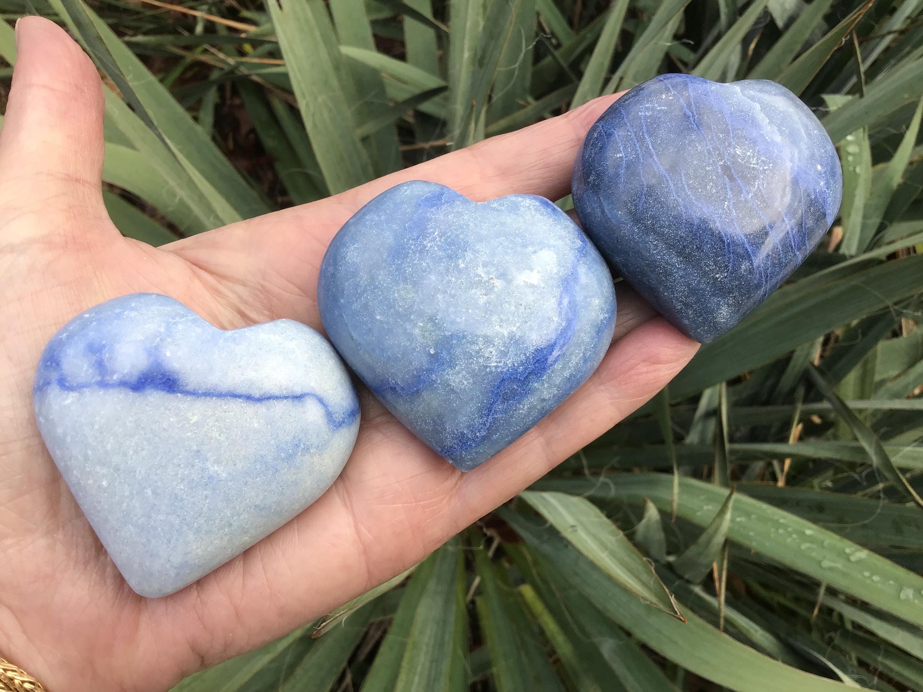 Dumortierite Quartz Crystal Heart 2”-2.25”