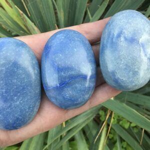 Dumortierite Quartz Crystal Palm Stone 2.5”