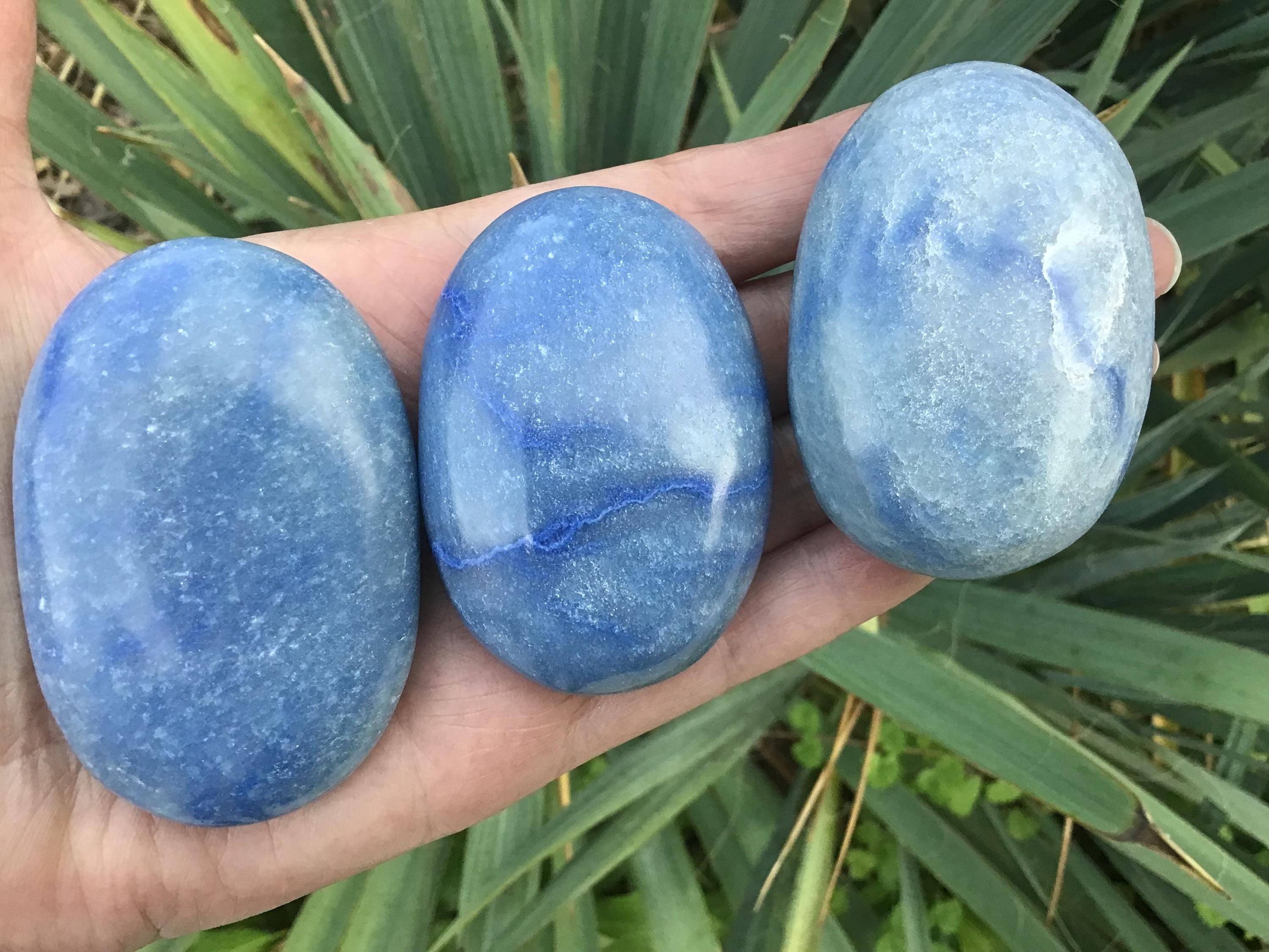 Dumortierite Quartz Crystal Palm Stone 2.5”