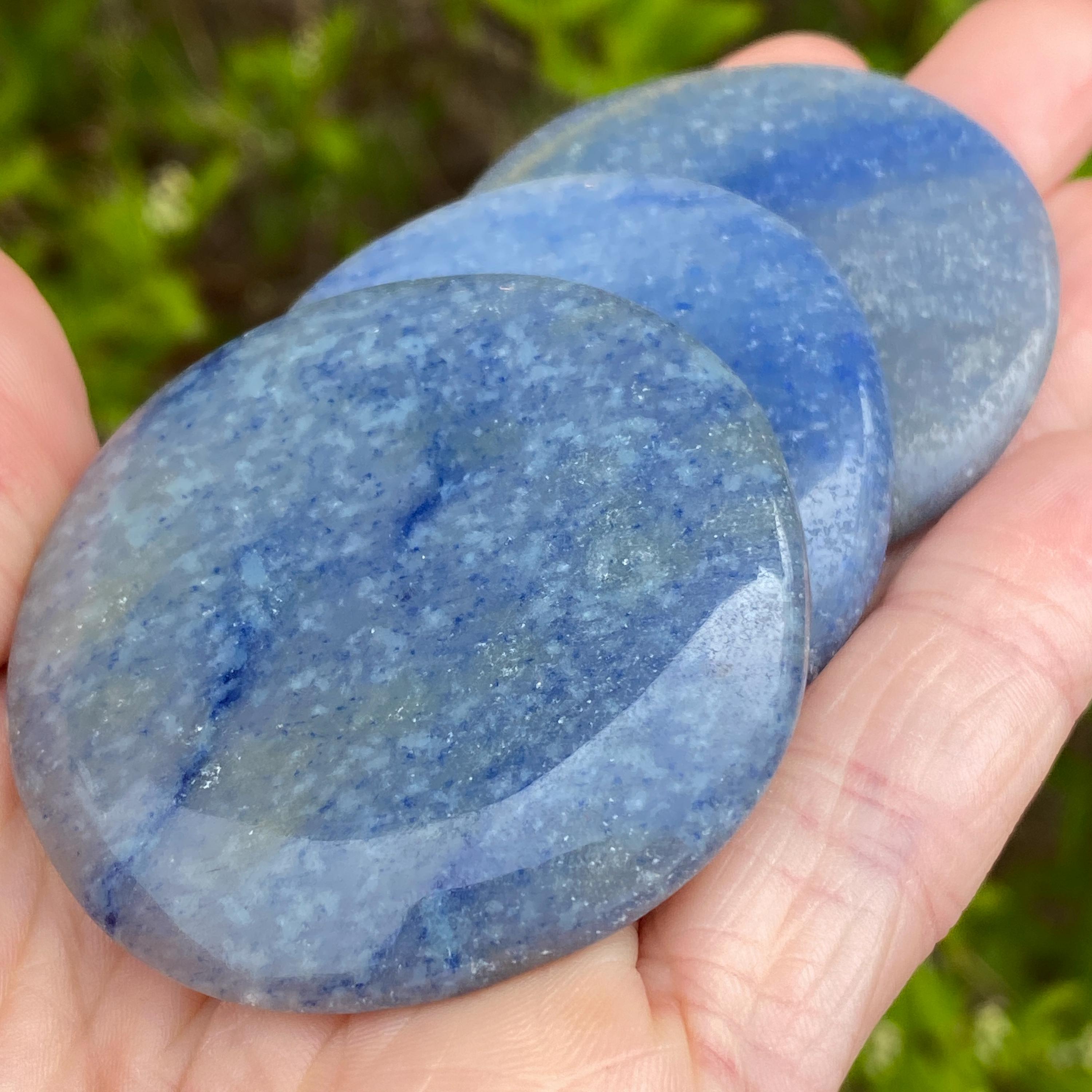 Dumortierite Worry Stone, Hand Carved, Third Eye