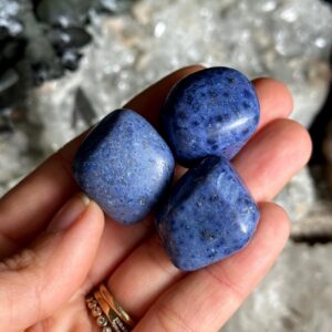 Tumbled Dumortierite Stone: Blue Chakra Crystal