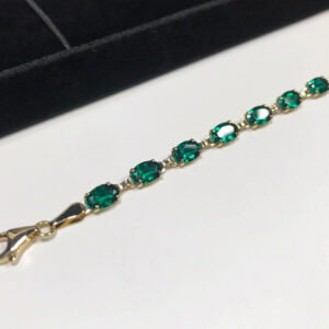7cts Oval Cut Emerald Bracelet 14k Gold 7.25" 7cts Oval Cut Emerald Bracelet 14k Gold 7.25"