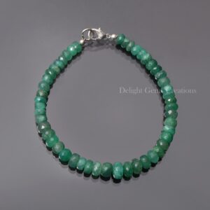 Aaa++ Natural Zambian Emerald Bracelet, 5.5-8mm Faceted Rondelle Gemstone Beads, Fine Emerald Beaded Jewelry Aaa++ Natural Zambian Emerald Bracelet, 5.5-8mm Faceted Rondelle Gemstone Beads, Fine Emerald Beaded Jewelry