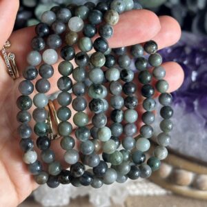 Emerald Bead Bracelet: Brazilian Gemstone Stretch Bracelet (6mm) Emerald Bead Bracelet: Brazilian Gemstone Stretch Bracelet (6mm)