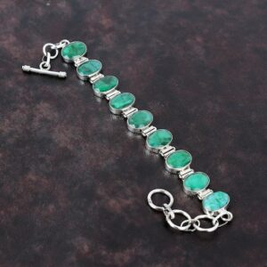 Faceted Zambian Emerald Bracelet: Handmade 925 Sterling Silver Adjustable Chain Faceted Zambian Emerald Bracelet: Handmade 925 Sterling Silver Adjustable Chain