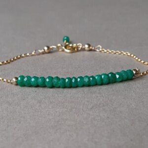 Gold Filled Emerald Bracelet: May Birthstone Jewelry Gold Filled Emerald Bracelet: May Birthstone Jewelry