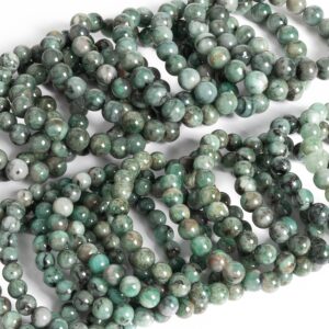 Green Emerald Beads 7" Bracelet Genuine Natural Round Gemstone Beads Green Emerald Beads 7" Bracelet Genuine Natural Round Gemstone Beads