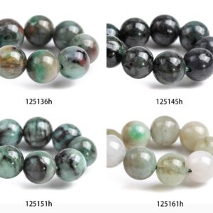 Green Emerald Beads 7" Bracelet Genuine Natural Round Gemstone Beads Green Emerald Beads 7" Bracelet Genuine Natural Round Gemstone Beads