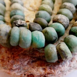 Emerald Matte Rondelle 7mm Beads- 4in Gemstone Strand-bracelet Jewelry Making -craft Natural Beads Emerald Matte Rondelle 7mm Beads- 4in Gemstone Strand-bracelet Jewelry Making -craft Natural Beads