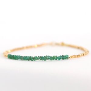 Natural Zambian Emerald Bracelet, May Birthstone Jewelry, 24k Karen Hill Tribe Gold Vermeil Bracelet Natural Zambian Emerald Bracelet, May Birthstone Jewelry, 24k Karen Hill Tribe Gold Vermeil Bracelet
