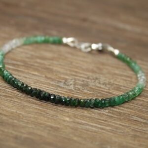 Emerald Ombre Bracelet, Shaded Emerald, Emerald Jewelry, May Birthstone. Gemstone Bracelet