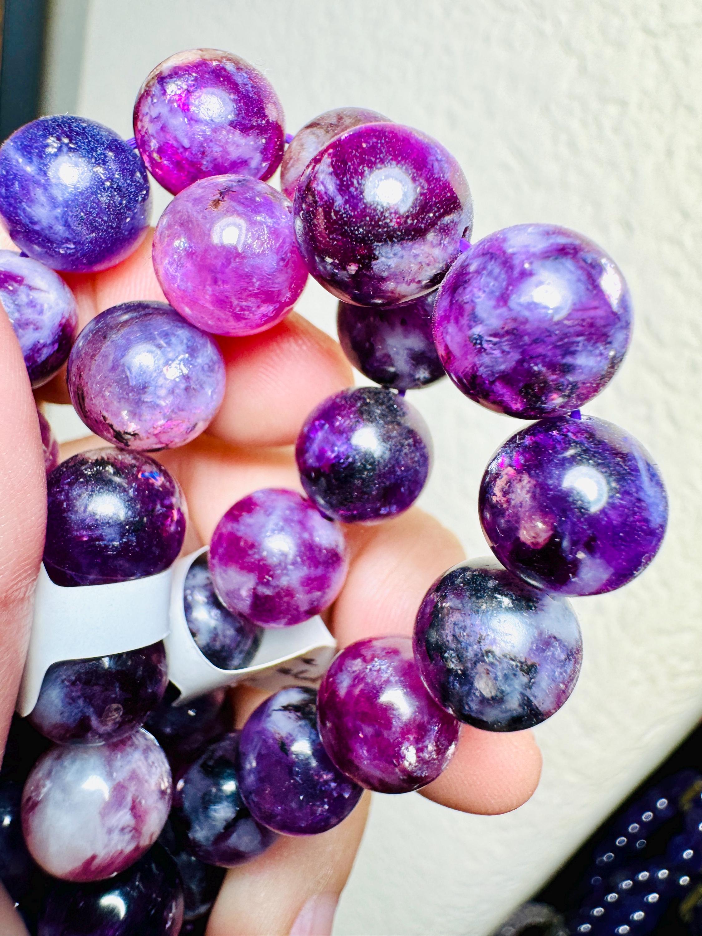 Purple Emerald Crystal Bracelet, Purple Emerald Beaded Bracelet, Genuine Purple Emerald Gemstone Bracelet Purple Emerald Crystal Bracelet, Purple Emerald Beaded Bracelet, Genuine Purple Emerald Gemstone Bracelet