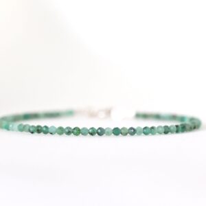 Tiny Emerald Bracelet, Dainty Emerald Jewelry, May Birthstone, 2mm Green Crystal Bracelet, Delicate Minimalist Bracelet, Womens Gift Tiny Emerald Bracelet, Dainty Emerald Jewelry, May Birthstone, 2mm Green Crystal Bracelet, Delicate Minimalist Bracelet, Womens Gift