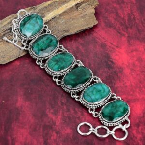Unique Emerald Bracelet, 925 Sterling Silver Bracelet, Adjustable Chain Bracelet, Gemstone Bracelet, Handmade Jewelry, Party Wear Gifts. Unique Emerald Bracelet, 925 Sterling Silver Bracelet, Adjustable Chain Bracelet, Gemstone Bracelet, Handmade Jewelry, Party Wear Gifts.