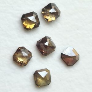 2.3-2.4mm Brown Emerald Diamond, 1 Piece Natural Champagne Sparkling Rose Cut Emerald Diamond, Cognac Diamond Cabochon For Jewelry - Pdd814