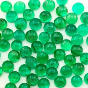 Emerald Cabochon 4mm Round - Per Stone