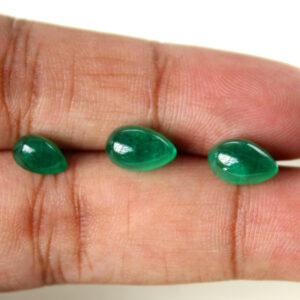 8.15 carats Natural Green Emerald Cabochon Pear gemstone layout 3 piece set pendant earrings VIDEO link below