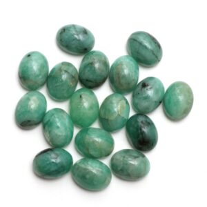 CLEARANCE-Natural Emerald Cabochon Oval , Loose Gemstone, 12x16mm, Emerald Smooth Gemstone, Set Of 17 Pieces