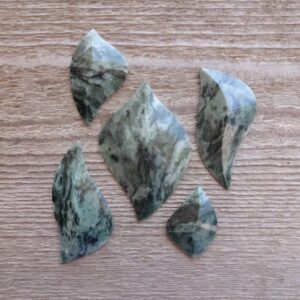 Green Emerald Marble Faceted Cabochon, Rare Gemstone Cbochon For Jewelry Making