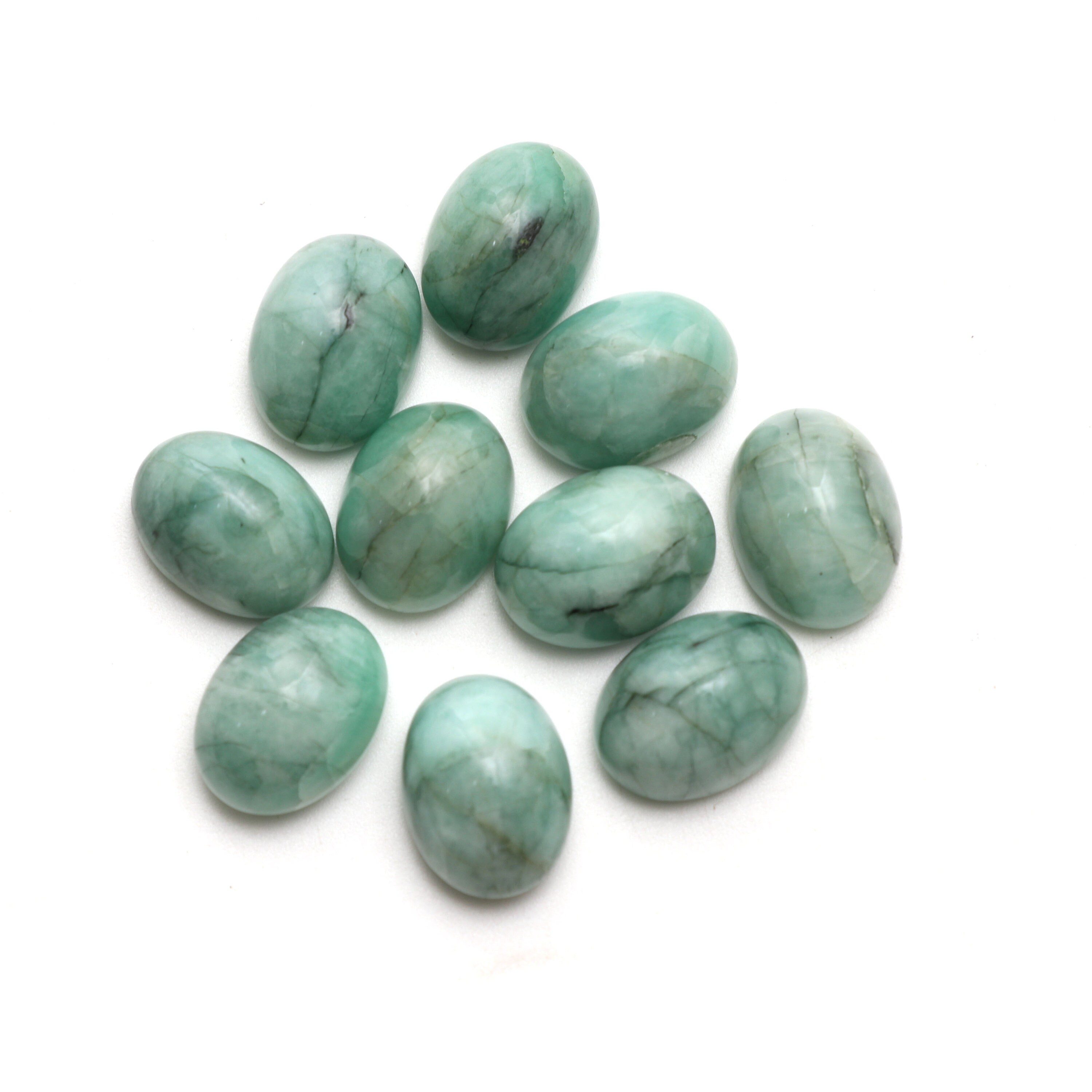 Natural Emerald Cabochon Oval , Loose Gemstone, 12x16mm, Emerald Smooth Gemstone, Set Of 10 Pieces