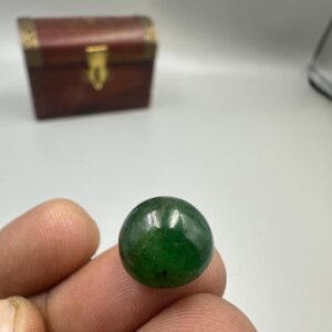 Natural Zambian Emerald Cabochon: 6.65 Ct Round Gemstone, 11 Mm