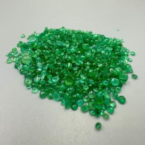 Natural Zambian Emerald Round Cabochon Lot, Calibrated Size (1-4mm), 40 Ct