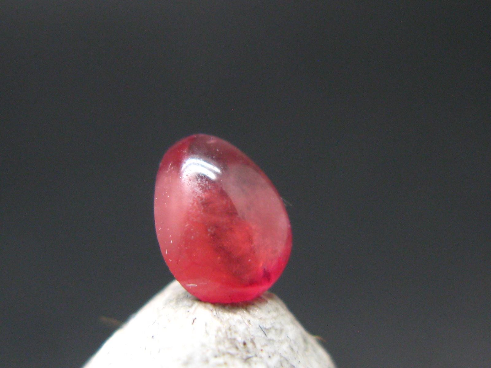 Rare Gem Bixbite Red Beryl Emerald Cabochon From Utah Usa - 0.54 Carats - 6.0x4.8 Mm