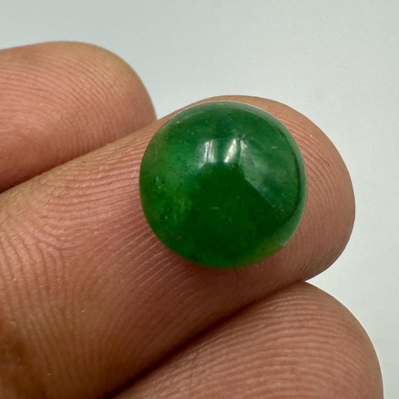 Zambian Emerald Cabochon, Round Gemstone For Ring Jewelry (11mm)