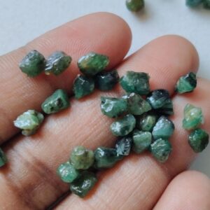 4-6mm Emerald Rough Stones, Raw Emerald, Loose Rough Emerald Gemstones, Undrilled Raw Emerald Stones (5pcs T0 50pcs Options) - Adg327