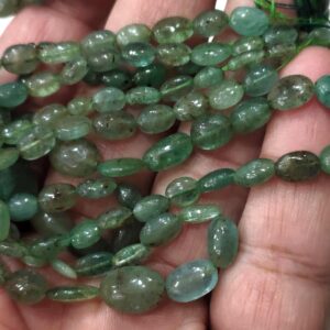 7 Inches Strand,natural Emerald Smooth Oval Nuggets.5-7mm
